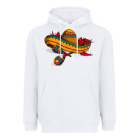White maracas sombrero mexican Heavyweight Hoodie - artisFamous