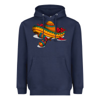 Navy maracas sombrero mexican Heavyweight Hoodie - artisFamous