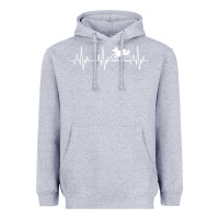 Heather Grey heartbeat recumbent bicycle bike cyclist biking Heavyweight Hoodie - artisFamous