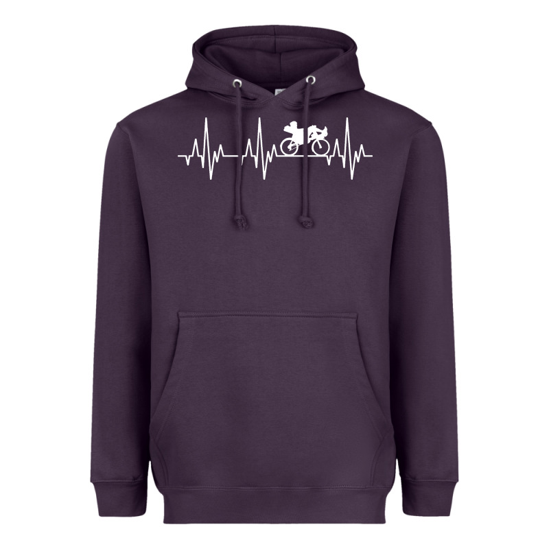 Heartbeat Recumbent Bicycle Bike Cyclist Biking Heavyweight Hoodie by artisFamous | Teevron