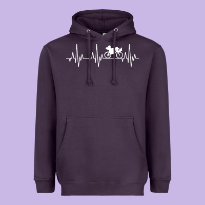 Heartbeat Recumbent Bicycle Bike Cyclist Biking Heavyweight Hoodie Designed By Artisfamous