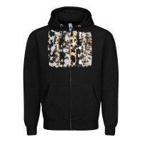 Black cowhide brushstroke Zipper Hoodie - AdoDesignShop