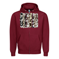 Burgundy cowhide brushstroke Zipper Hoodie - AdoDesignShop