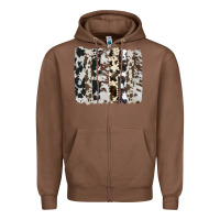 Chestnut cowhide brushstroke Zipper Hoodie - AdoDesignShop