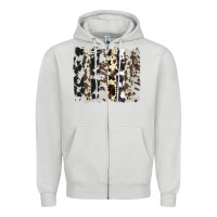 Dove Grey cowhide brushstroke Zipper Hoodie - AdoDesignShop