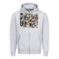 Heather Grey cowhide brushstroke Zipper Hoodie - AdoDesignShop