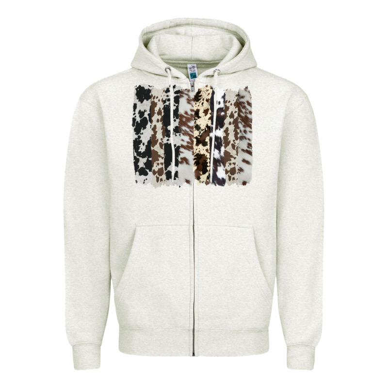 Cowhide Brushstroke Zipper Hoodie by AdoDesignShop | Teevron