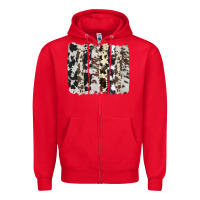 Red cowhide brushstroke Zipper Hoodie - AdoDesignShop