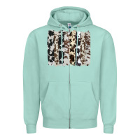 Seafoam cowhide brushstroke Zipper Hoodie - AdoDesignShop