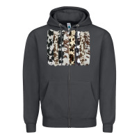Smoke cowhide brushstroke Zipper Hoodie - AdoDesignShop