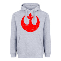 Heather Grey distressed rebel alliance symbol Heavyweight Hoodie - artisFamous