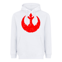 White distressed rebel alliance symbol Heavyweight Hoodie - artisFamous
