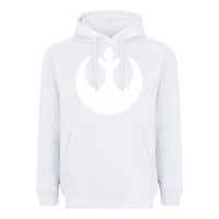 White distressed rebel alliance symbol Heavyweight Hoodie - artisFamous