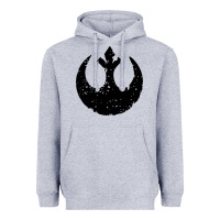 Heather Grey distressed rebel alliance symbol Heavyweight Hoodie - artisFamous