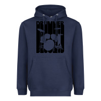 Navy vintage retro drummer Heavyweight Hoodie - artisFamous