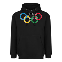 Black Olympic Rings Heavyweight Hoodie - artisFamous