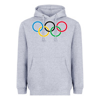Heather Grey Olympic Rings Heavyweight Hoodie - artisFamous