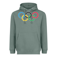 Sage Olympic Rings Heavyweight Hoodie - artisFamous