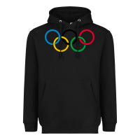 Black Olympic Rings Heavyweight Hoodie - artisFamous