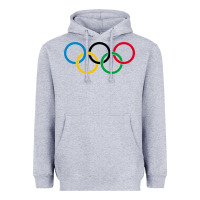 Heather Grey Olympic Rings Heavyweight Hoodie - artisFamous