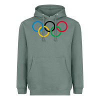 Sage Olympic Rings Heavyweight Hoodie - artisFamous