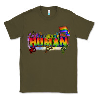 Army Green We are all human Classic Tee - CowGirlArtShop