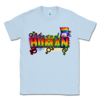 Dusty Blue We are all human Classic Tee - CowGirlArtShop