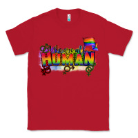 Red We are all human Classic Tee - CowGirlArtShop