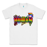 White We are all human Classic Tee - CowGirlArtShop