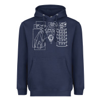 Navy modest Heavyweight Hoodie - artisFamous