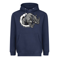Navy Rhino Heavyweight Hoodie - artisFamous