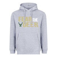 Heather Grey fear the deer Heavyweight Hoodie - artisFamous