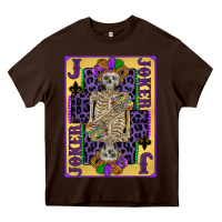 Chocolate Brown joker mardi gras skeleton Heavy Core Tee - CowGirlArtShop