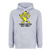 Heather Grey peanut butter jelly time banana Heavyweight Hoodie - artisFamous