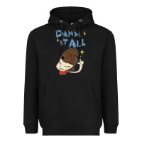 Black Damm It All Heavyweight Hoodie - artisFamous