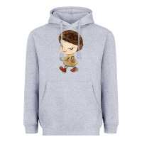 Heather Grey Little Yoshitomo Knives Heavyweight Hoodie - artisFamous