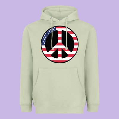 United States Peace Symbol Heavyweight Hoodie Designed By Artisfamous