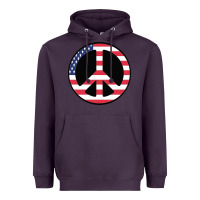 Plum United states peace symbol Heavyweight Hoodie - artisFamous