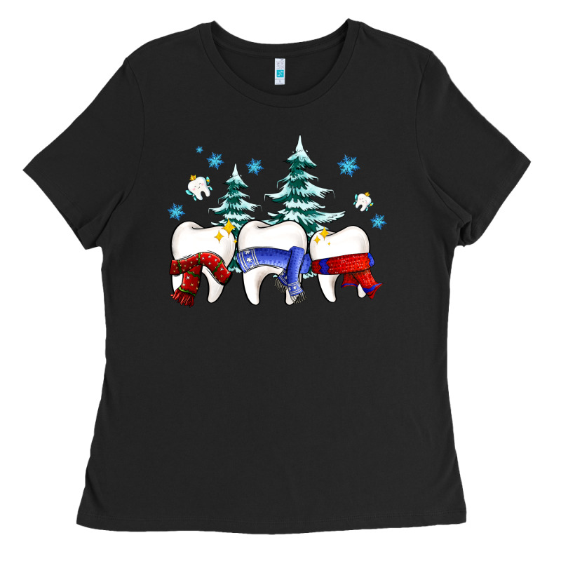 Dental Christmas Tree Teeth And Winter Ado Ladies Tee by OliviaCreatesArt | Teevron