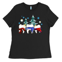Black dental christmas tree teeth and winter ado Ladies Tee - OliviaCreatesArt