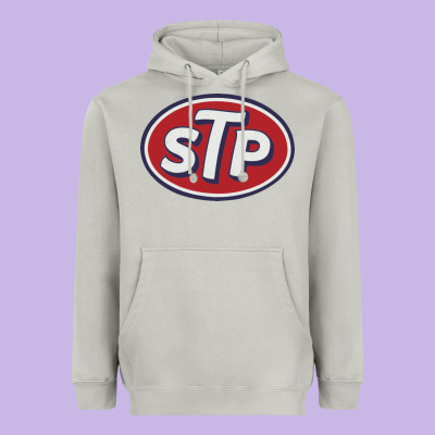 Stp Motor Oil Distressed Heavyweight Hoodie Designed By Artisfamous