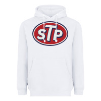 White stp motor oil distressed Heavyweight Hoodie - artisFamous