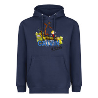 Navy calvin hobbes Heavyweight Hoodie - artisFamous