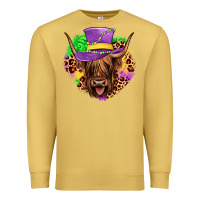 Antique Gold highland cow mardi gras Premium Sweatshirt - JahusDesignShop
