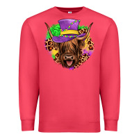 Cardinal highland cow mardi gras Premium Sweatshirt - JahusDesignShop