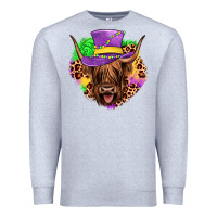 Heather Grey highland cow mardi gras Premium Sweatshirt - JahusDesignShop