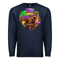 Navy highland cow mardi gras Premium Sweatshirt - JahusDesignShop