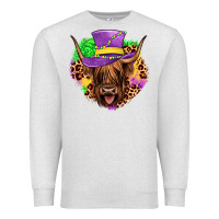 Oatmeal Heather highland cow mardi gras Premium Sweatshirt - JahusDesignShop