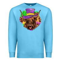 Ocean Blue highland cow mardi gras Premium Sweatshirt - JahusDesignShop