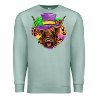 Seafoam highland cow mardi gras Premium Sweatshirt - JahusDesignShop